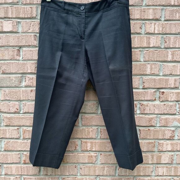 LOFT Black Cropped Pants with Flat Front Design - Picture 1 of 7